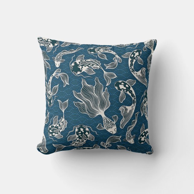 Japanese Koi Fish Cushion (Front)