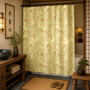 Japanese Koi Fish Customisable Colours Pattern Shower Curtain