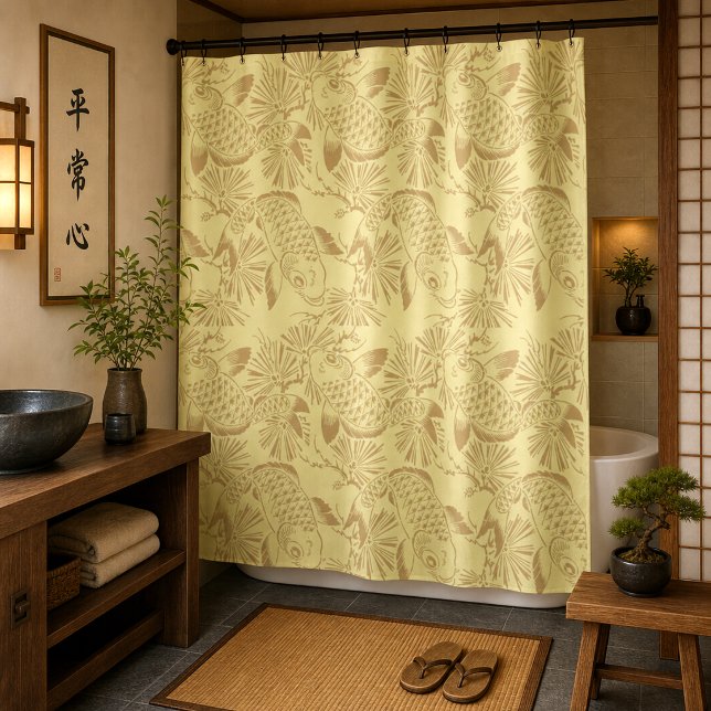 Japanese Koi Fish Customisable Colours Pattern Shower Curtain (Creator Uploaded)