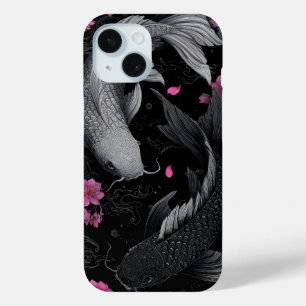 Japanese Koi Fish Dark Mode iPhone 15 Case