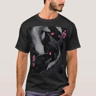 Japanese Koi Fish Dark Mode T-Shirt