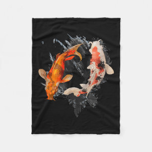 Japanese Koi Fish I Koi Carp Pond Japan Tattoo Fleece Blanket