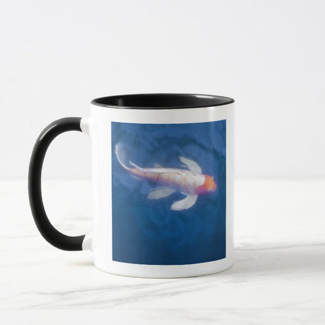 Japanese koi fish in pond, high angle view mug (Left)