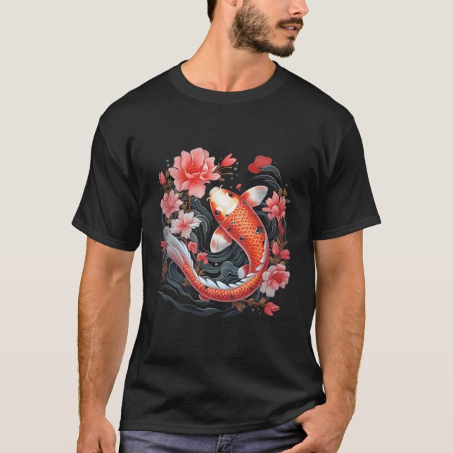 Japanese Koi Fish Nishikigoi Fish Blackboard T-Shirt (Front)