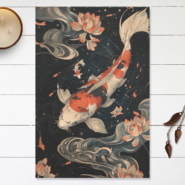 Japanese Koi Fish Painting Decoupage Tissue Paper (Creator Uploaded)