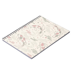 Japanese Koi Fish Pastel Pattern Notebook – Elegan