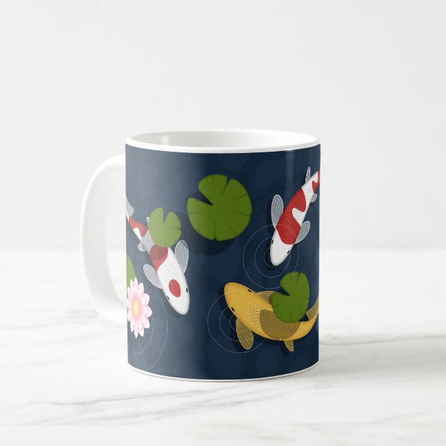 Japanese Koi Fish Pond Coffee Mug (Front Left)