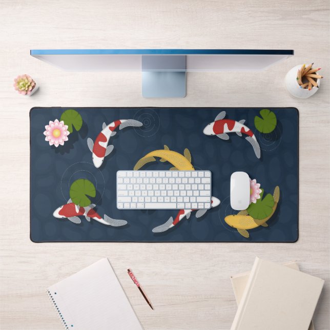 Japanese Koi Fish Pond Desk Mat (Office 1)