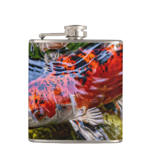 Japanese Koi Fish Pond Hip Flask