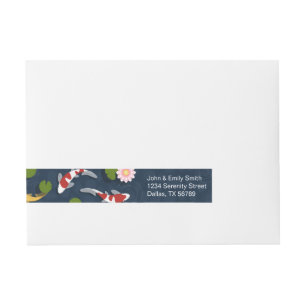 Japanese Koi Fish Pond Wraparound Address Label