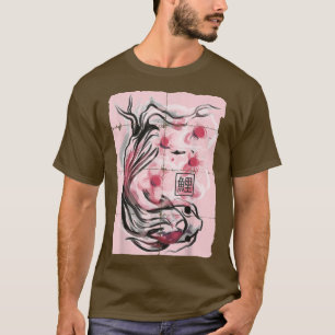 Japanese Koi Fish Sakura Cherry Blossom Graphic T-Shirt