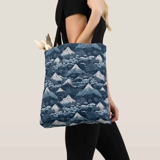 Japanese Koi Fish Sakura Pattern  Tote Bag (Close Up)