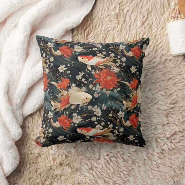 Japanese Koi Fish Seamless Pattern Cushion (Blanket)