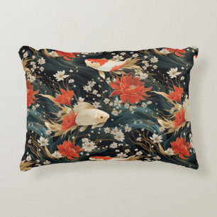 Japanese Koi Fish Seamless Pattern Decorative Cushion