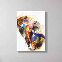 Japanese Koi Fish Stained Glass Art Canvas Print