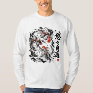 Japanese Koi Fish Sumi-e Art Yuyu Jiteki Japanes T-Shirt