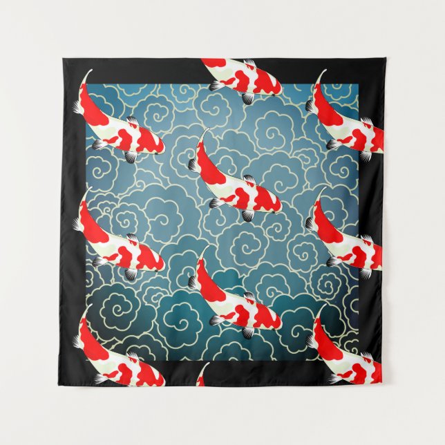 JAPANESE KOI FISH Tapestry (Front)