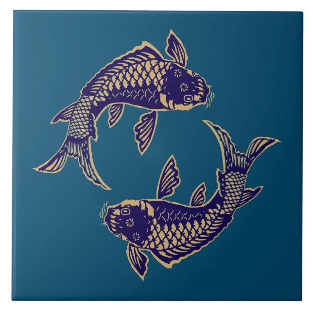 Japanese Koi Fish Tile (Front)