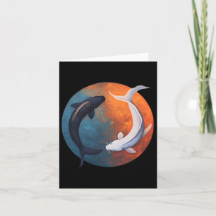 Japanese Koi Fish Yin And Yang Men Women Fisher Fi Card