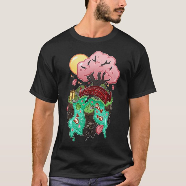 Japanese Koi Garden Cube T-Shirt (Front)