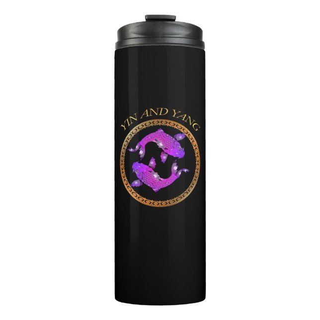 Japanese koi goldfish Yin and Yang Thermal Tumbler (Front)