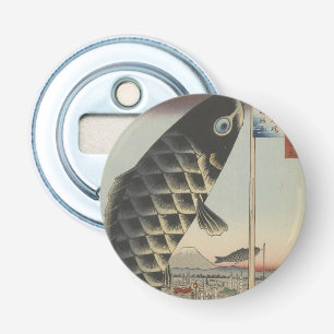 Japanese Koi Hiroshige Fish Festival Flag Bottle Opener