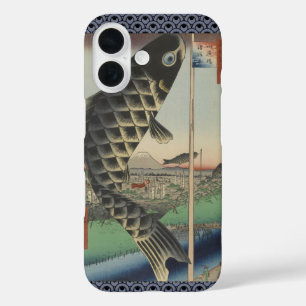 Japanese Koi Hiroshige Fish Festival Flag iPhone 16 Case