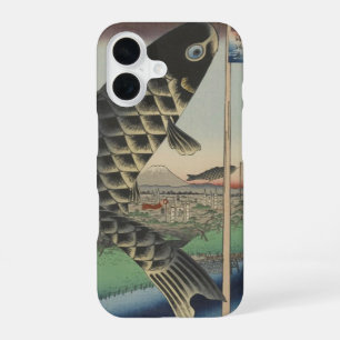 Japanese Koi Hiroshige Fish Festival Flag iPhone 16 Case