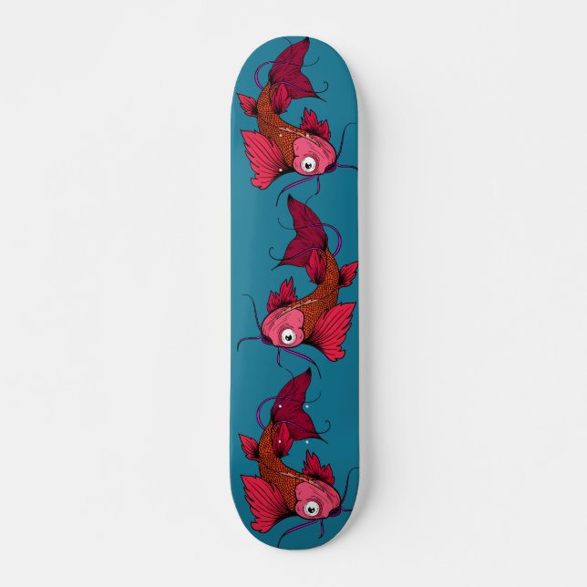 Japanese Koi Karper Fish Tattoo Design Skateboard (Front)