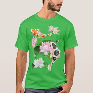 Japanese Koi p Nishikigoi Fish Water Lilies Pads T-Shirt