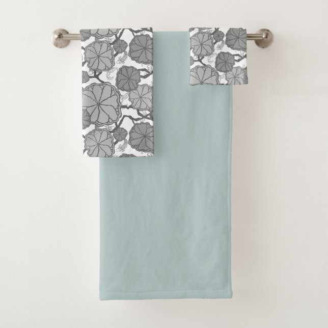 Japanese Koi Pond Bath Towel Set (Insitu)