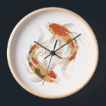 Japanese Koi Symbol of Meaning Zen Inspired Design Clock<br><div class="desc">Time carries meaning. Inspired by the timeless symbolism of koi fish, this design reflects perseverance, patience, and the quiet strength required to follow one's path. In Japanese culture, koi represent the journey of transformation — moving steadily forward through life's currents. Within a space, this design becomes more than a way...</div>