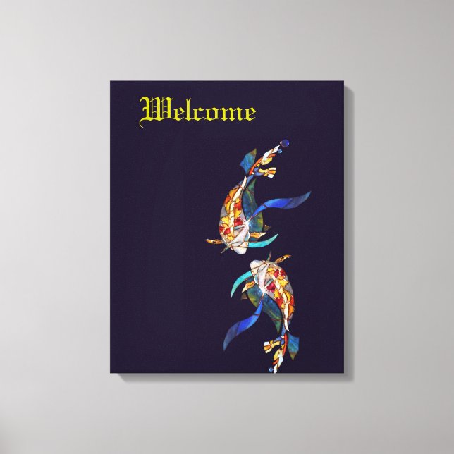 Japanese Koi Wedding Lovers Canvas Print (Front)