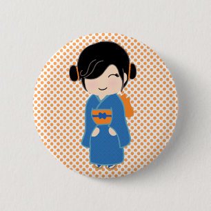 Japanese Kokeshi Doll Button