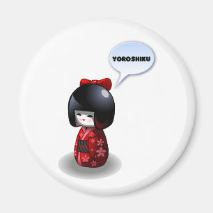 Japanese Kokeshi Doll - Yoroshiku Magnet