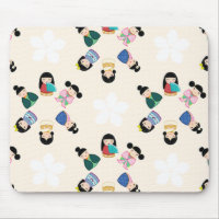Japanese Kokeshi Dolls Mousepad