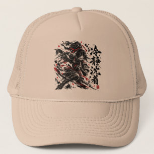 Japanese Kunoichi Female Ninja Sumi-e Art Reisei Trucker Hat