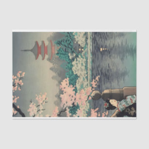 Japanese Lady by Lake Tissue Paper