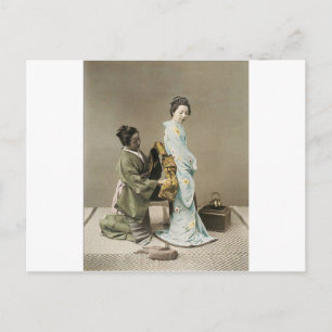 Japanese Lady Geisha Asian Vintage Art Postcard