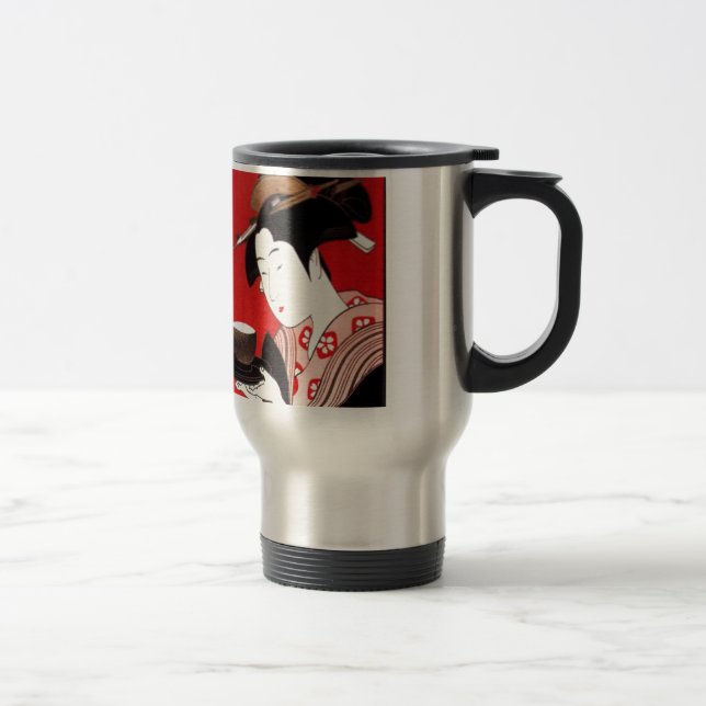 Japanese Lady Tea Serving Ceremony Art Print Travel Mug (Right)