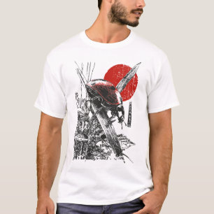 Japanese Ladybug Art Red Sun Print Asian Insec T-Shirt