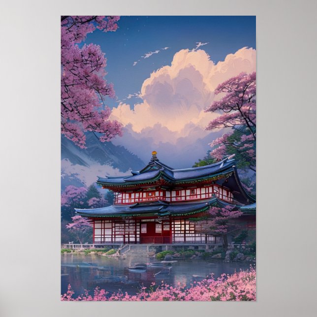 Japanese Lakeside Haven Poster (Front)