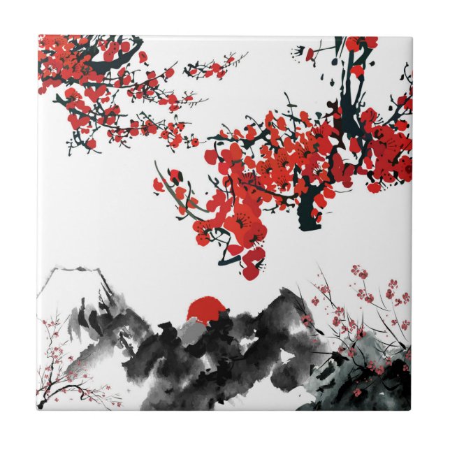 Japanese landscape Ceramic Tile (Front)