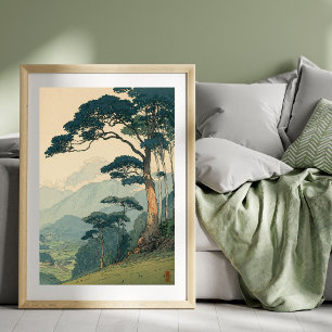 Japanese Landscape Illustration Art Vintage Poster