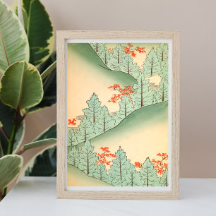 Japanese Landscape Illustration Print Poster 