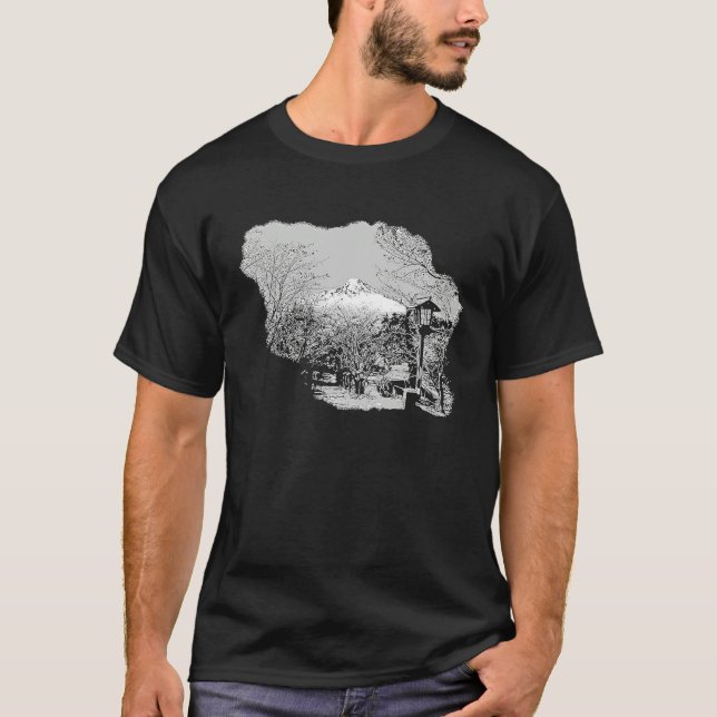 Japanese landscape illustration T-Shirt (Front)