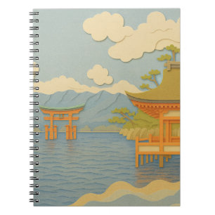 JAPANESE Landscape Itsukushima Paper Cutting Notebook