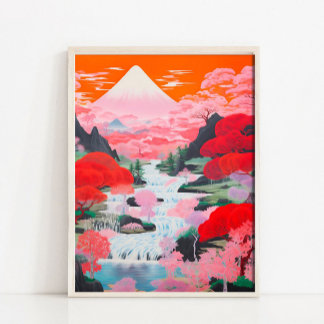 Japanese Landscape Painting, Japanese Wall Art, Co Poster