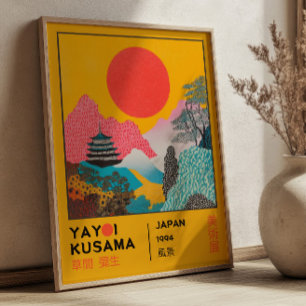 Japanese Landscape Retro Yayoi Kusama Exhibition  Poster