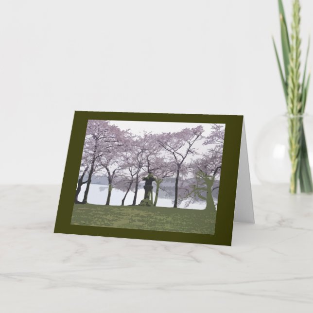 Japanese Lantern at the Tidal Basin Washington DC Card (Front)